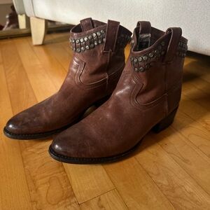 FRYE Studded Ankle Boots- Women's size 8.5